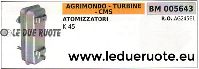 AG245E1 MARMITTA scarico silenziatore ATOMIZZATORE AGRIMONDO TURBINE CMS K 45