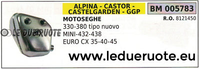 8121450 MARMITTA SCARICO SILENZIATORE MOTOSEGA CASTELGARDEN 330 380 MINI 432 438