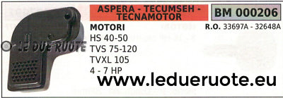 33697A MARMITTA MOTORE ASPERA TECUMSEH TECNAMOTOR LAV HS 40 50 TVS 75 120 TVXL