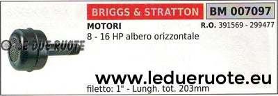 391569 299477 MARMITTA SCARICO SILENZIATORE BRIGGS & STRATTON 8 - 16 HP 203mm