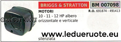 491413 691874 MARMITTA SCARICO SILENZIATORE BRIGGS & STRATTON MOTORE 10 11 12 HP