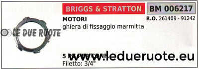 261409 91242 GHIERA BULLONE FISSAGGIO MARMITTA SCARICO BRIGGS & STRATTON