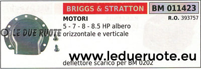 393757 DEFLETTORE MARMITTA SCARICO SILENZIATORE BRIGGS & STRATTON 5 7 8 8.5 HP