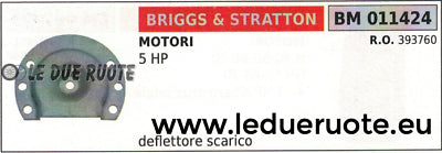 393760 DEFLETTORE MARMITTA SCARICO SILENZIATORE MOTORE BRIGGS & STRATTON 5 HP