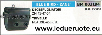 750860 MARMITTA SCARICO SILENZIATORE DECESPUGLIATORE BLUE BIRD ZANE ZM 41 47 54