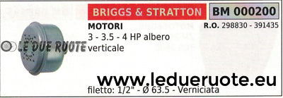 391435 298830 MARMITTA SCARICO SILENZIATORE BRIGGS & STRATTON  Ø 63.5 3 3.5 4 HP