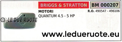 490547 496106 MARMITTA SCARICO SILENZ BRIGGS & STRATTON MOTORE QUANTUM 4.5 5 HP