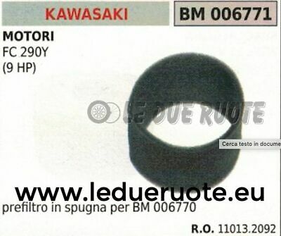 110132092 SPUGNA FILTRO ARIA MOTORE KAWASAKI FC290Y FC 290 Y 9 HP 122x70x68