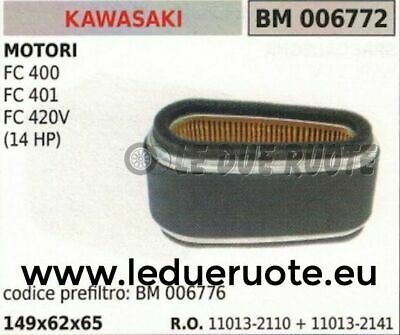 1110132110 + 110132141 FILTRO ARIA MOTORE KAWASAKI FC 400 401 420v 149X62X65
