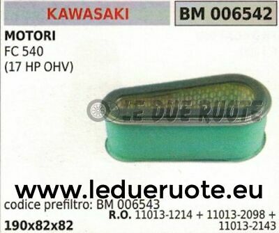 110131214 110132098 FILTRO ARIA MOTORE KAWASAKI FC540 FC 540 OHV 17 HP 190x82x82