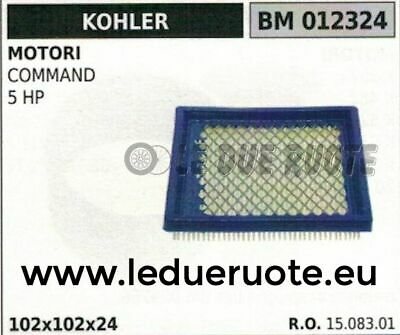 1508301 FILTRO ARIA COMPLETO MOTORE KOHLER COMMAND 5 HP 102x102x24