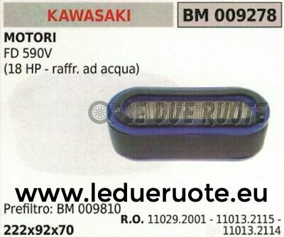 110292001 FILTRO ARIA MOTORE KAWASAKI FD590V 18HP RAFFREDD AD ACQUA 222x92x70