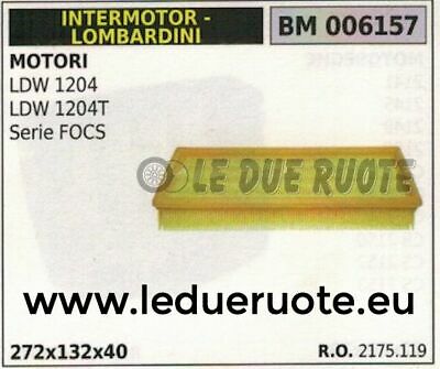 2175119 FILTRO ARIA INTERMOTOR LOMBARDINI FOCS LDW 1204 1204T 272x132x40