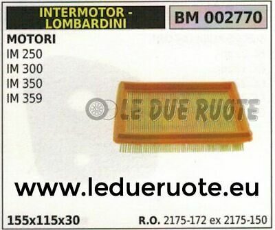 2175172 2175150 FILTRO ARIA INTERMOTOR LOMBARDINI IM 250 300 350 359 155x115x30