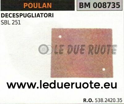 530243025 FILTRO ARIA DECESPUGLIATORE POULAN SBL251 SBL 251