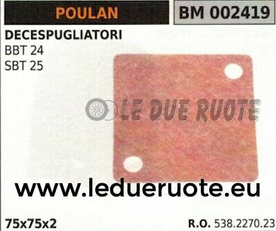 538227023 FILTRO ARIA DECESPUGLIATORE POULAN BBT 24 SBT 25 75x75x2