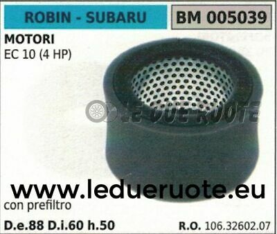 1063260207 FILTRO ARIA COMPLETO MOTORE ROBIN SUBAR EC 10 4HP 88x60x50