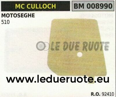 92410 FILTRO ARIA elemento filtrante MOTOSEGA McCULLOCH 510