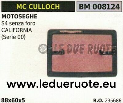 235686 FILTRO ARIA MOTOSEGA McCULLOCH S4 (senza foro) CALIFORNIA 88x60x5