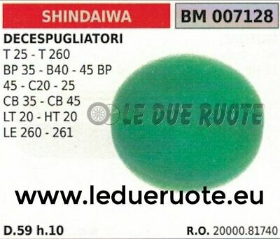 2000081740 SPUGNA FILTRO ARIA DECESPUGLIATORE SHINDAIWA T25 T260 BP35 B40 59x10