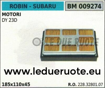 2283280107 FILTRO ARIA COMPLETO MOTORE ROBIN SUBAR DY 23D 185x110x45