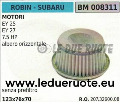 2073260008 FILTRO ARIA COMPLETO MOTORE SUBAR ROBIN EY 25 27 7.5HP 123x76x70