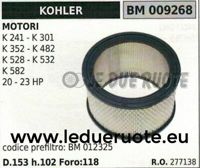 277138 FILTRO ARIA MOTORE KOHLER K 241 301 352 482 528 532 582 153x102x118