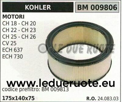 2408303 FILTRO ARIA MOTORE KOHLER CH 18 20 22 23 25 26 CV 25175x140x75