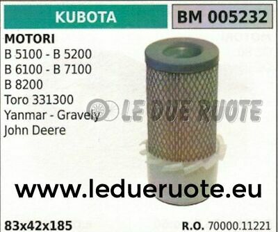 7000011221 FILTRO ARIA MOTORE KUBOTA B 5100 5200 6100 7100 8200 83x42x185