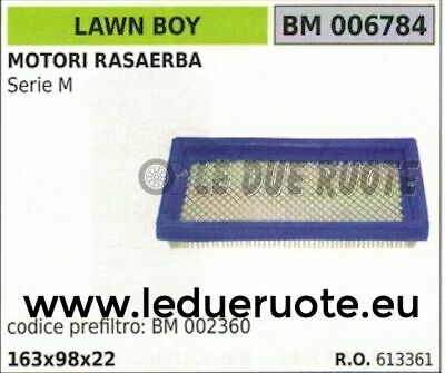613361 FILTRO ARIA RASAERBA TOSAERBA MOTORE LAWN BOY SERIE M 163x98x22