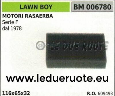 609493 SPUGNA FILTRO ARIA RASAERBA TOSAERBA MOTORE LAWN BOY SERIE F 116x65x32