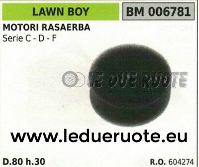 604274 SPUGNA FILTRO ARIA RASAERBA TOSAERBA LAWN BOY MOTORE SERIE C D F  80x30