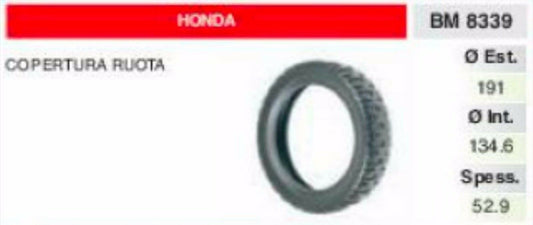 COPERTONE pneumatico RUOTA RASAERBA tosaerba HONDA Ø 191 SPESSORE 52.9
