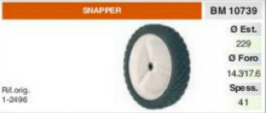 1-2496 RUOTA RASAERBA tosaerba SNAPPER Ø229 spessore 41