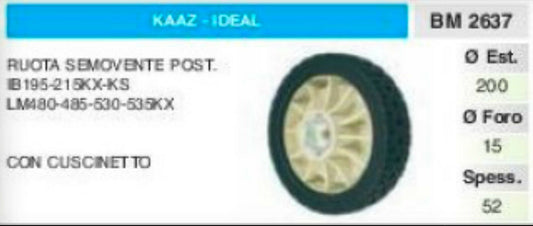 RUOTA semovente RASAERBA tosaerba KAAZ IDEAL IB 195 215 LM 480 485 530 535