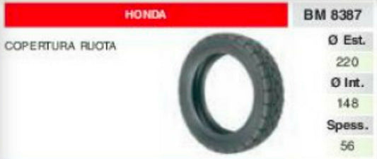 COPERTONE pneumatico RUOTA RASAERBA tosaerba HONDA Ø 220 SPESSORE 56