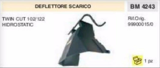 999000150 DEFLETTORE SCARICO TRATTORINO RASAERBA TWIN CUT 102 122 HIDROSTATIC