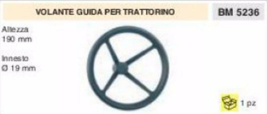 VOLANTE GUIDA PER TRATTORINO RASAERBA UNIVERSALE sterzo Ø 19mm H 190mm