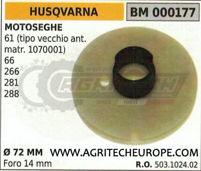 503102402 PULEGGIA AVVIAMENTOMOTOSEGA HUSQVARNA 61 66 266 281 288 Ø74