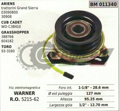 FRIZIONE ELETTROMAGNETICA WARNER 521562 Ø 127mm H95.25mm TRATTORINO RASAERBA