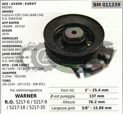 52176 52179 521718 521735 FRIZIONE ELETTROMAGNETICA WARNER Ø 137mm TRATTORINO