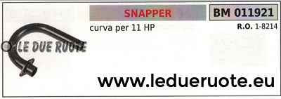18214 CURVA PER MARMITTA SCARICO SILENZIATORE MOTORE SNAPPER 11 HP CV