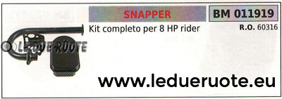 60316 KIT SCARICO MARMITTA SILENZIATORE TRATTORINO RASAERBA SNAPPER 8 HP CV