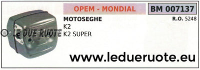 5248 MARMITTA SCARICO SILENZIATORE MOTOSEGA OPEM MONDIAL K2 K 2 SUPER