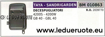 2039770 MARMITTA SCARICO DECESPUGLIATORE TAYA SANDRIGARDEN 4200 S W GB GBL 40