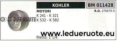 275679S MARMITTA SCARICO SILENZIATORE MOTORE KOHLER K 241 321 532 582 1"1/4