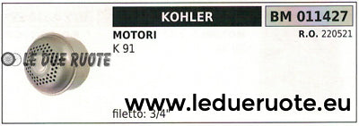 225521 MARMITTA SCARICO SILENZIATORE MOTORE KOHLER K91 K 91 filetto 3/4"