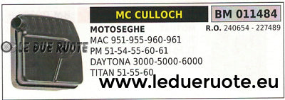 240654 MARMITTA SCARICO SILENZIATORE MOTOSEGA McCULLOCH MAC 951 955 960 961