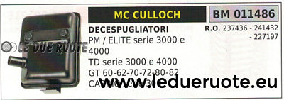 237436 241432 227197 MARMITTA SCARICO DECESPUGLIATORE McCULLOCH PM 3000 4000