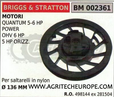 498144 281504 PULEGGIA AVVIAMENTO MOTORE BRIGGS & STRATTON QUANTUM POWER Ø136